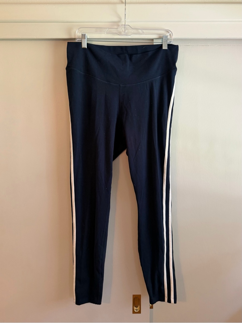Navy Blue Old Navy Leggings with White Side Stripes